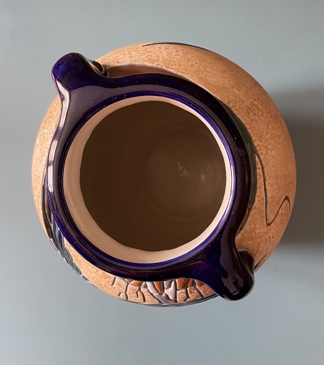 Tchecoslovakian Glazed Ceramic Amphora Vase With Two Handles, Circa 1920, Art Deco -photo-5