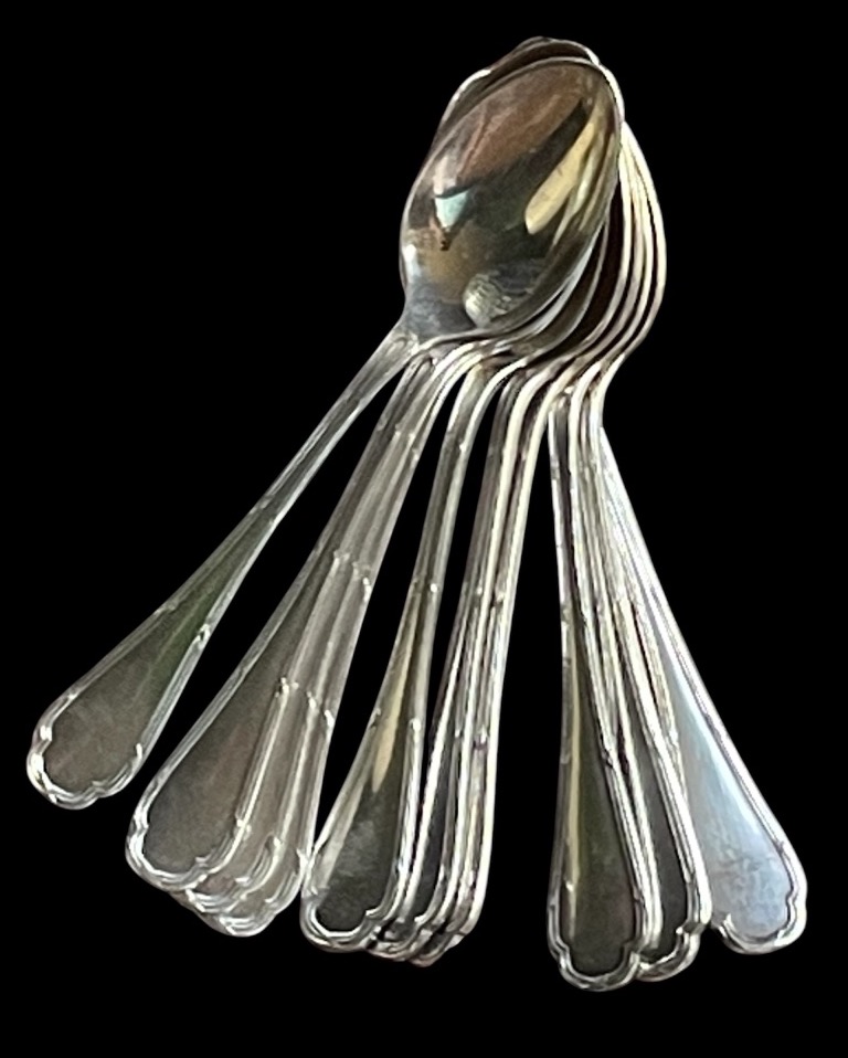 10 Silver-plated Metal Moka Spoons From Ercuis  Trianon Model  Couronne Comtale -photo-5