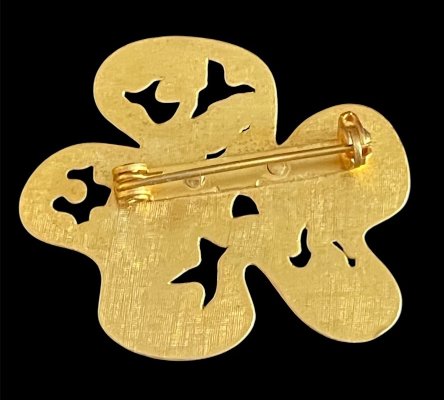 BROCHE COUTURE DE LA MAISON ROCHAS EN MÉTAL DORÉ VERS 1980-photo-4