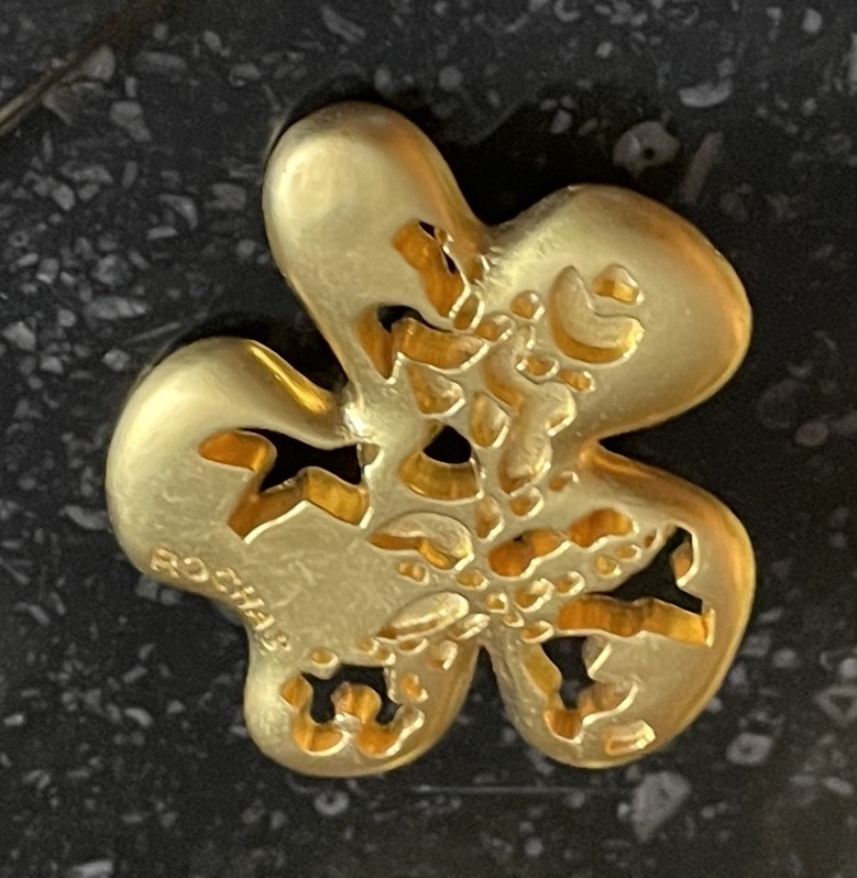 BROCHE COUTURE DE LA MAISON ROCHAS EN MÉTAL DORÉ VERS 1980-photo-6