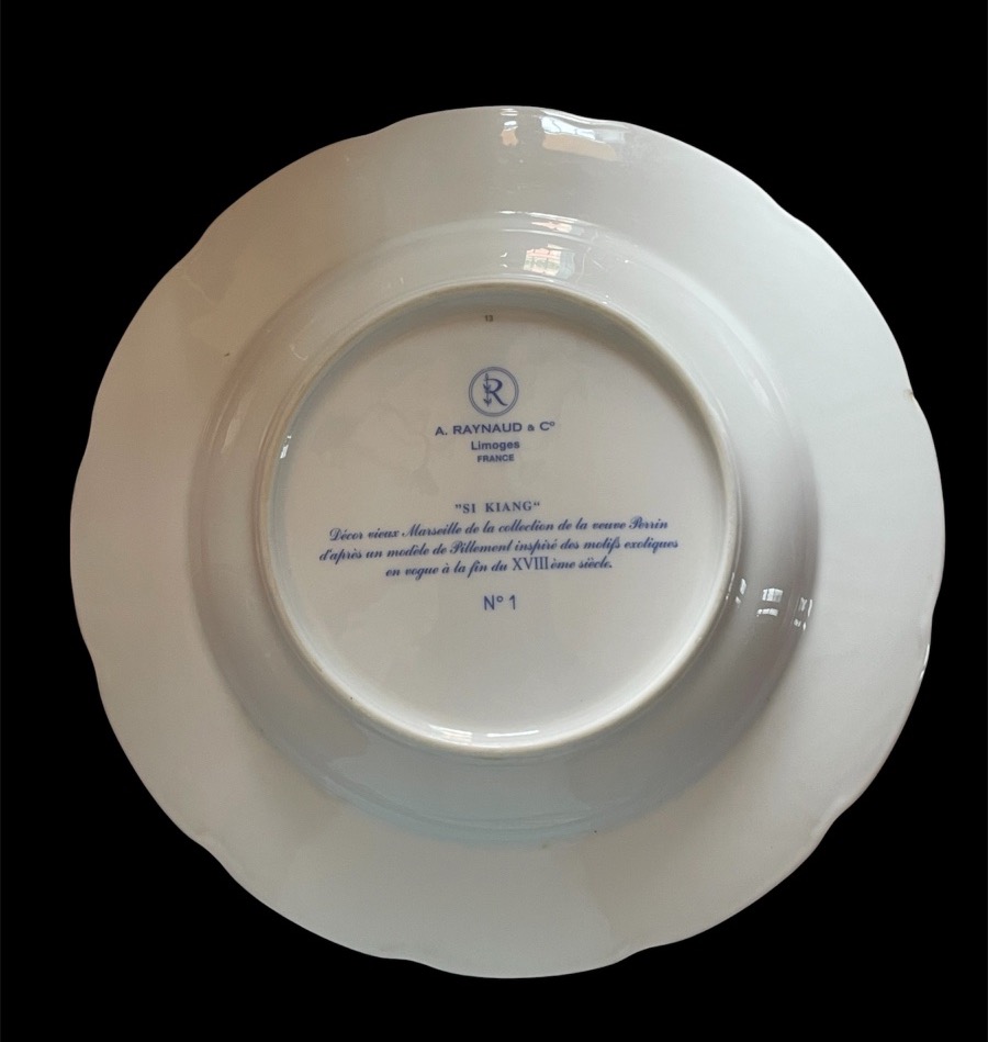 ASSIETTES RAYNAUD SI KIANG PORCELAINE DE LIMOGES  VIEUX MARSEILLES  PILLEMENT VEUVE PERRIN-photo-3