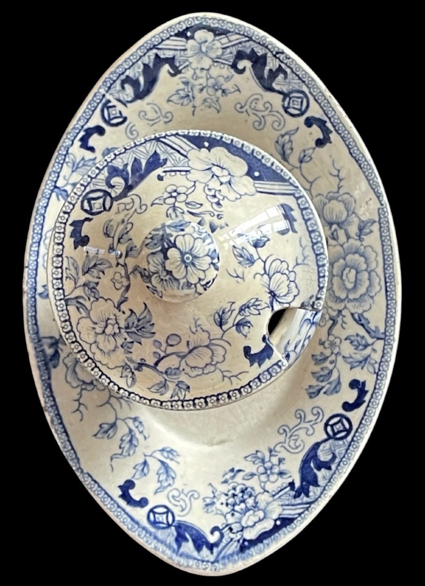 Pagode-style Earthenware Mustard Pot, Creil And Montereau, Lebeuf Milliet & Cie, Circa 1840 -photo-4