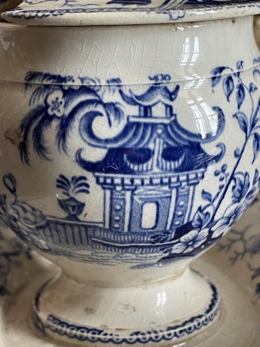 Pagode-style Earthenware Mustard Pot, Creil And Montereau, Lebeuf Milliet & Cie, Circa 1840 -photo-2