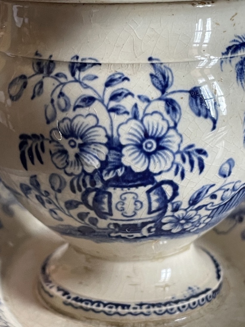 Pagode-style Earthenware Mustard Pot, Creil And Montereau, Lebeuf Milliet & Cie, Circa 1840 -photo-3