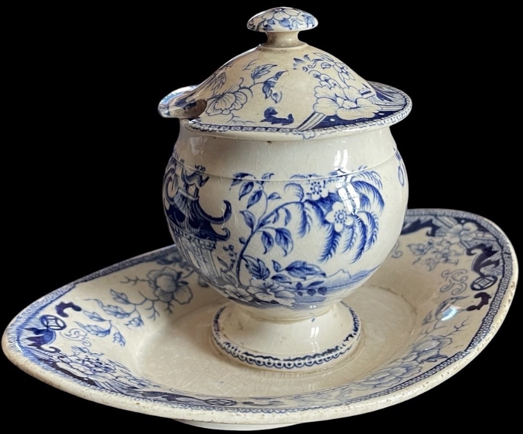 Pagode-style Earthenware Mustard Pot, Creil And Montereau, Lebeuf Milliet & Cie, Circa 1840 -photo-8
