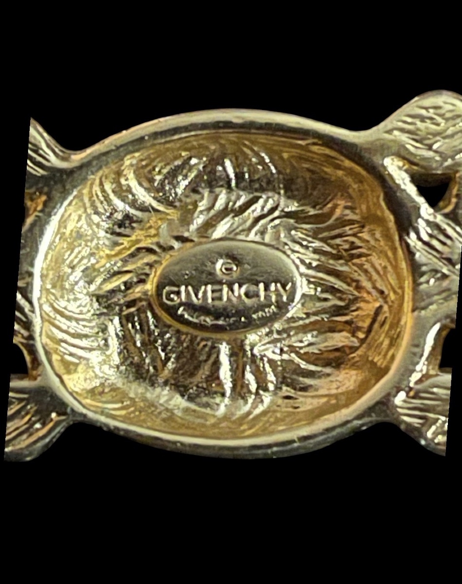 Givenchy Paris New York Brooch, Gold-plated Metal With Fancy Pearls And Rhinestones V-photo-3