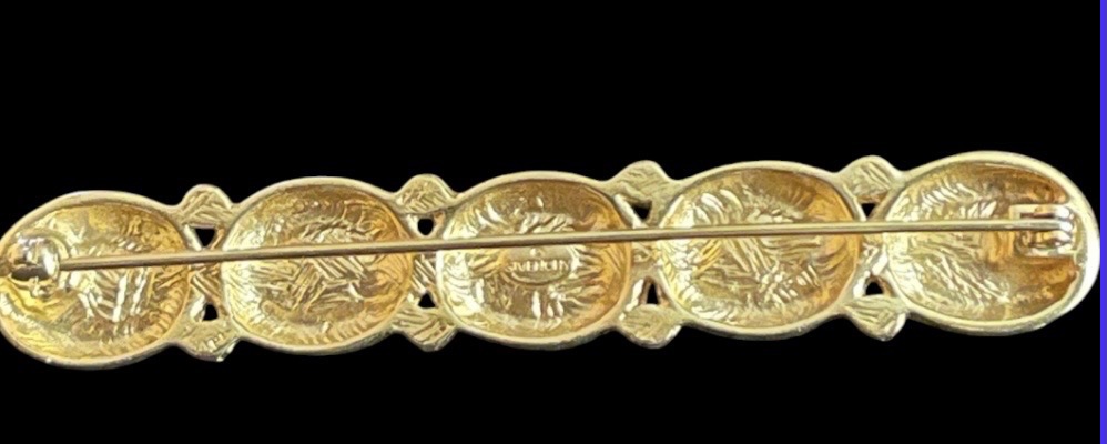 Givenchy Paris New York Brooch, Gold-plated Metal With Fancy Pearls And Rhinestones V-photo-4