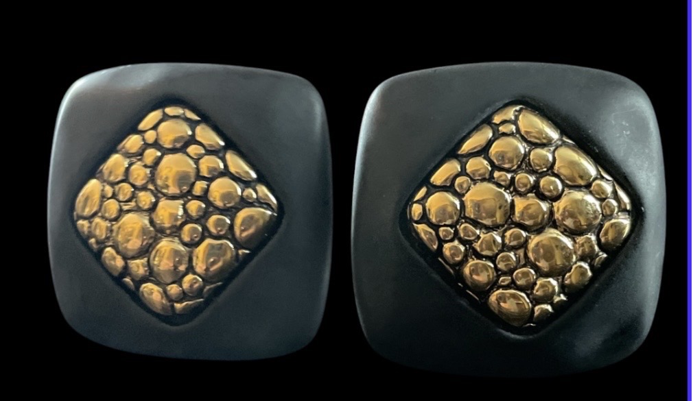 CLIPS DE COUTURE DE LA MAISON GIVENCHY PARIS NEW YORK  ANNÉES 1980 BOUCLES D'OREILLES -photo-4
