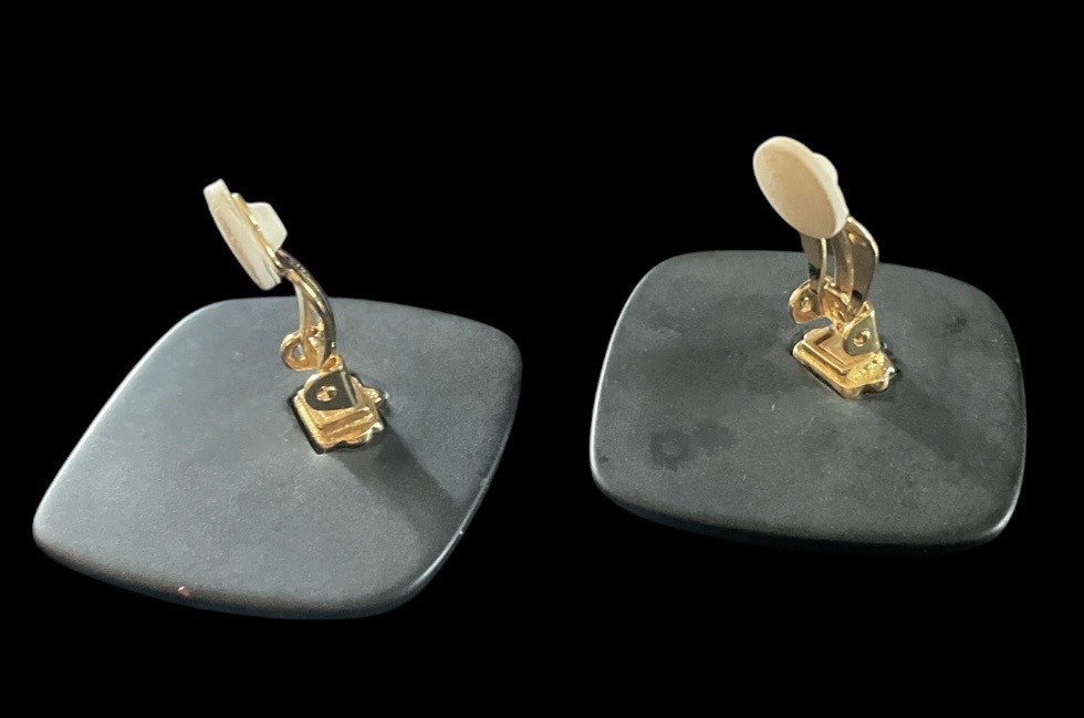 CLIPS DE COUTURE DE LA MAISON GIVENCHY PARIS NEW YORK  ANNÉES 1980 BOUCLES D'OREILLES -photo-4