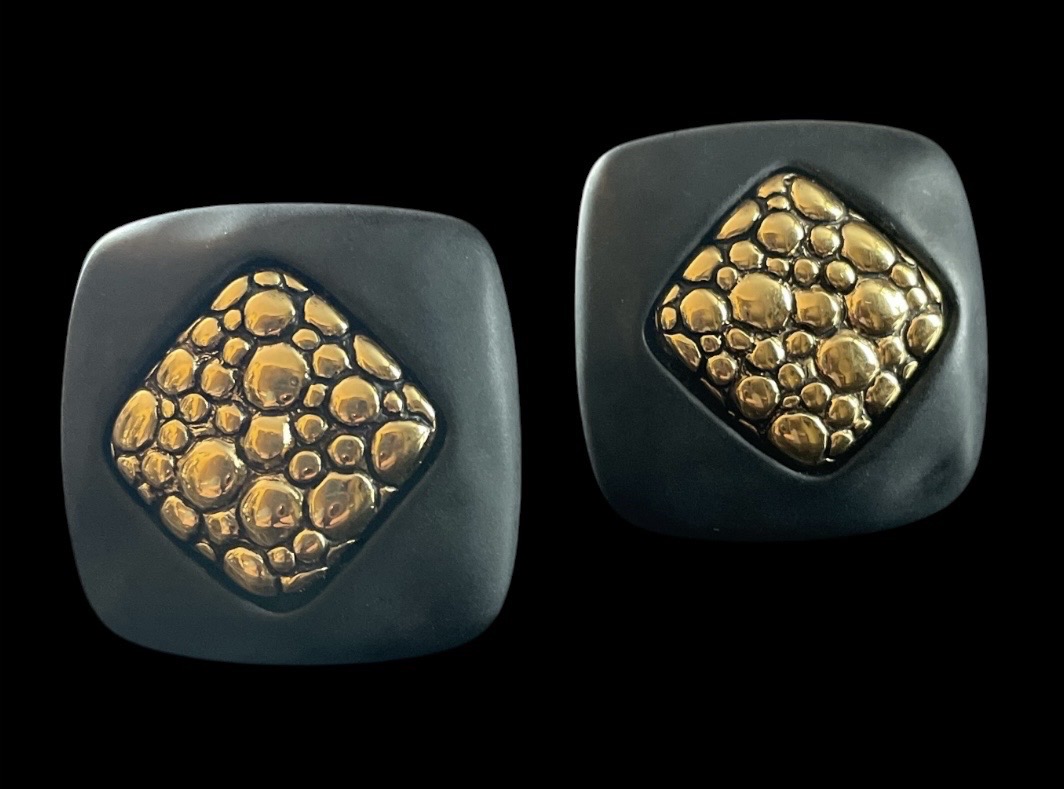 CLIPS DE COUTURE DE LA MAISON GIVENCHY PARIS NEW YORK  ANNÉES 1980 BOUCLES D'OREILLES -photo-5