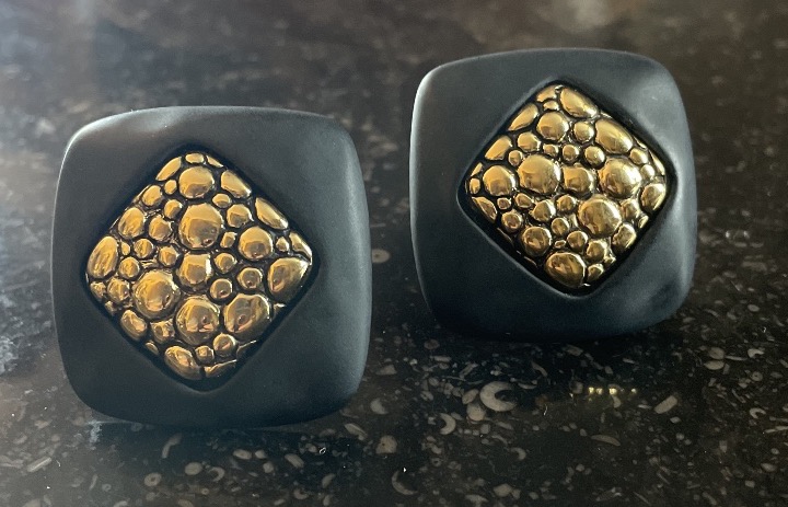 CLIPS DE COUTURE DE LA MAISON GIVENCHY PARIS NEW YORK  ANNÉES 1980 BOUCLES D'OREILLES -photo-6