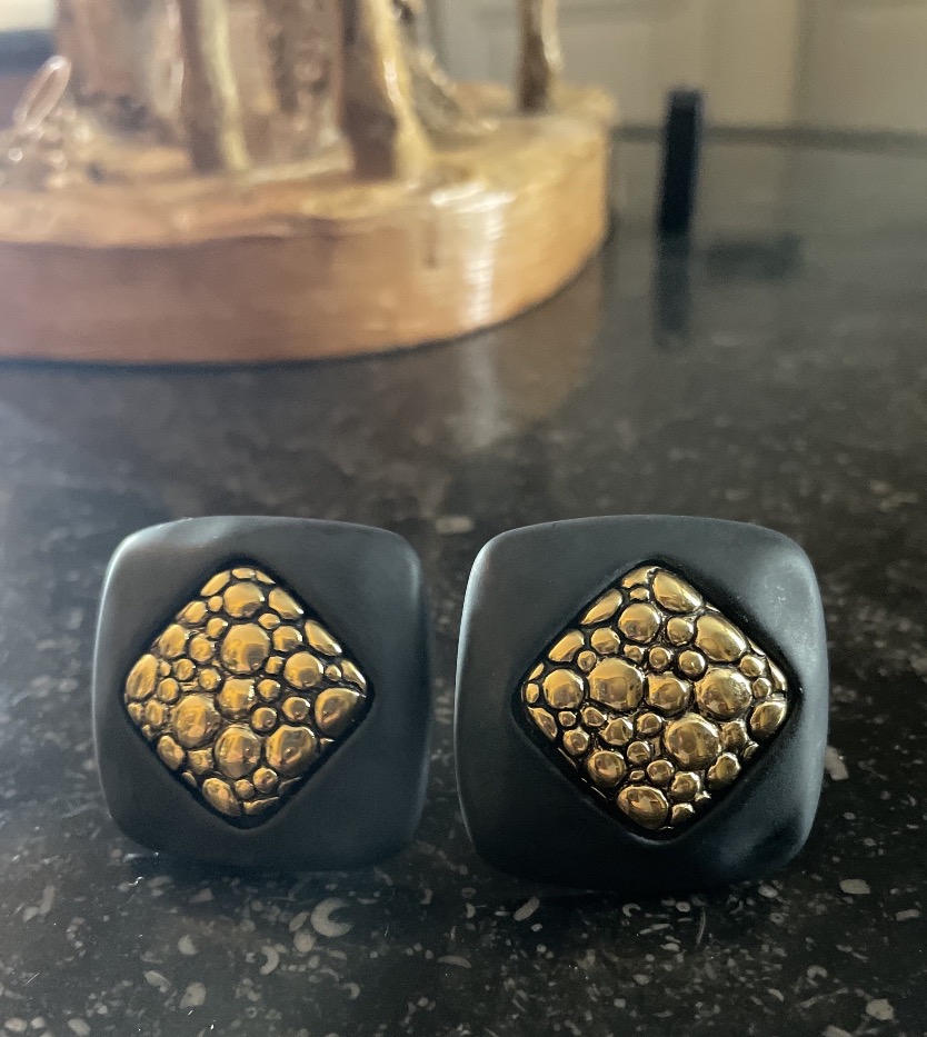 CLIPS DE COUTURE DE LA MAISON GIVENCHY PARIS NEW YORK  ANNÉES 1980 BOUCLES D'OREILLES -photo-8