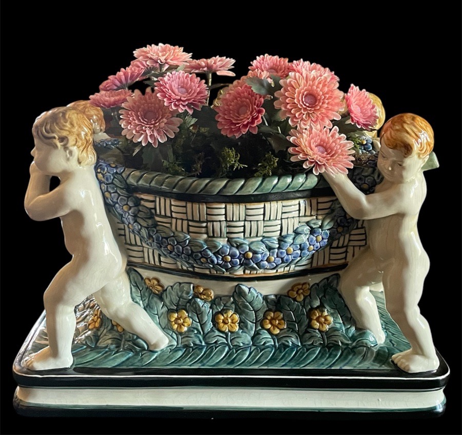 Art Nouveau (jugendstil) Majolica Planter, Manufaktur Karlsruhe, Circa 1905–1908 -photo-2