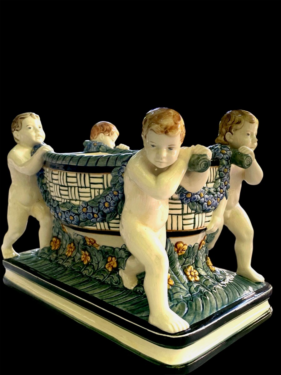 Art Nouveau (jugendstil) Majolica Planter, Manufaktur Karlsruhe, Circa 1905–1908 -photo-8