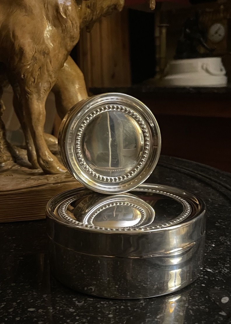 Pair Of Nesting Candy Jars In Silver-plated Metal By Christian Dior, Circa 1970 -photo-3