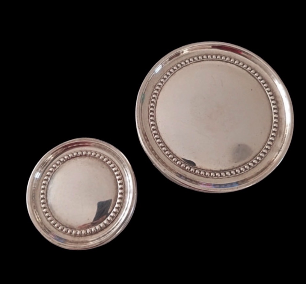 Pair Of Nesting Candy Jars In Silver-plated Metal By Christian Dior, Circa 1970 -photo-3