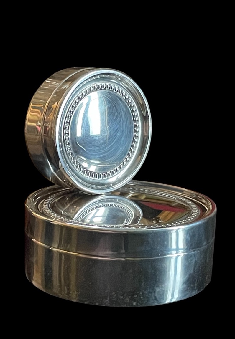 Pair Of Nesting Candy Jars In Silver-plated Metal By Christian Dior, Circa 1970 -photo-6