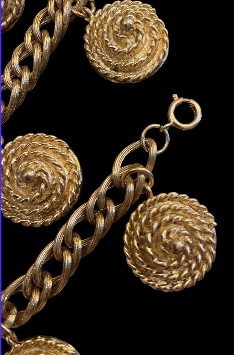 Loris Azzaro Home Accessories Set: Pair Of Charms Bracelets And Earring Clips, Circa 1980-photo-2