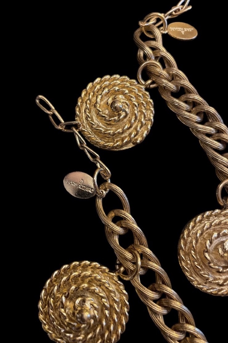 Loris Azzaro Home Accessories Set: Pair Of Charms Bracelets And Earring Clips, Circa 1980-photo-3