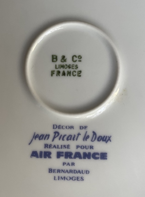 Set Of 4 Bernardaud Limoges Dessert Plates For Air France Concorde By Jean Picart "le Doux"-photo-3