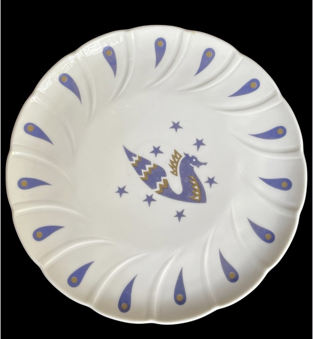 Set Of 4 Bernardaud Limoges Dessert Plates For Air France Concorde By Jean Picart "le Doux"