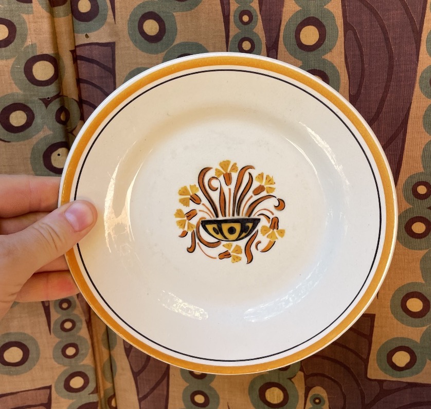 57-piece Creil And Montereau Earthenware Tableware Set, "œillet" Model, Art Deco Style, Circa 1-photo-2