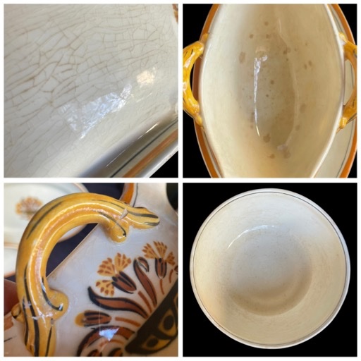 57-piece Creil And Montereau Earthenware Tableware Set, "œillet" Model, Art Deco Style, Circa 1-photo-5
