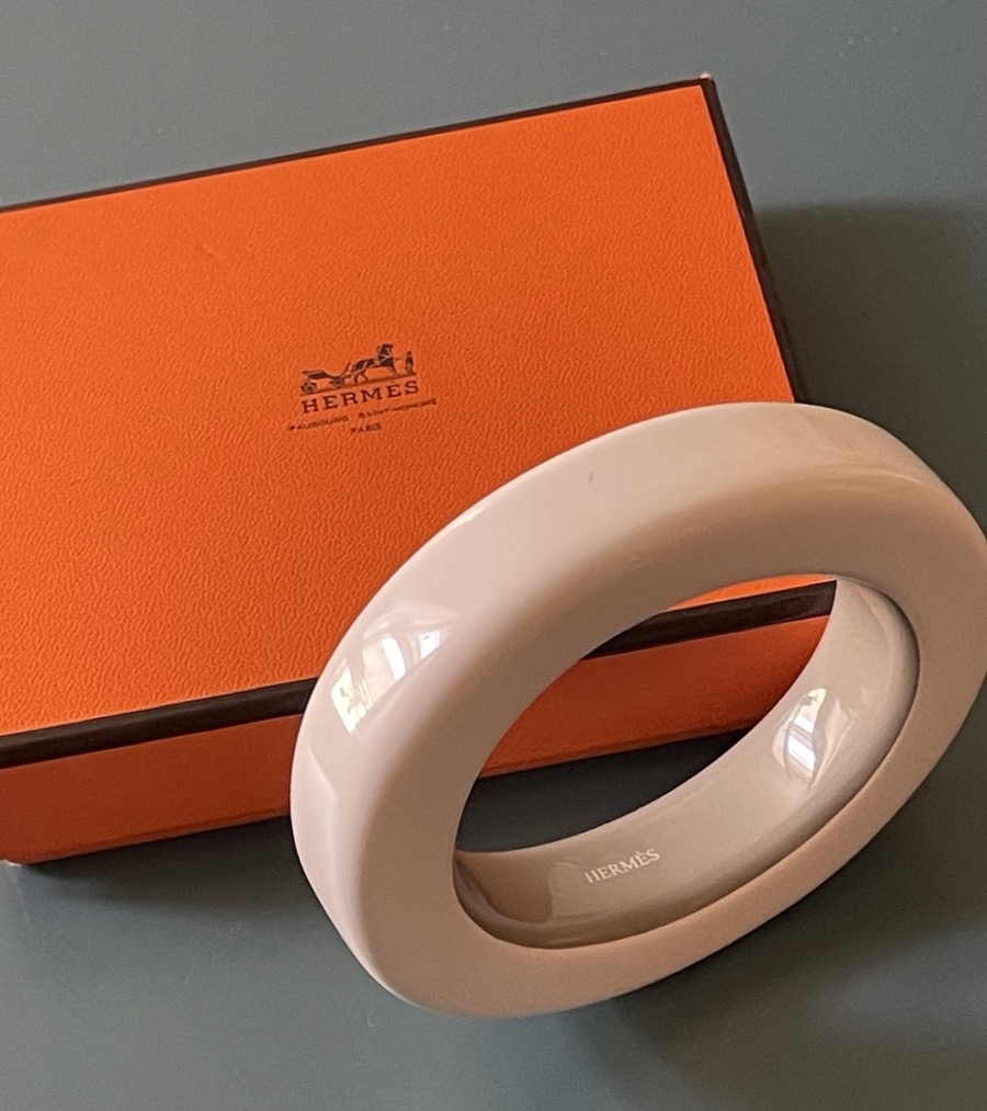 BRACELET JONC DE LA MAISON HERMÈS MODÈLE ARIODANTE EN BOIS LAQUÉ TAILLE S  AVEC BOÎTE-photo-2