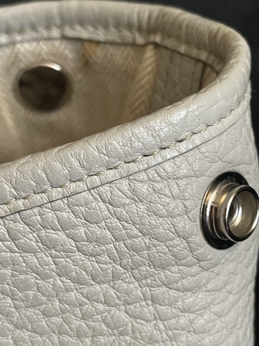 Hermès Garden Party Bag In Pearl-gray Négonda Calfleather, 36 Cm -photo-4