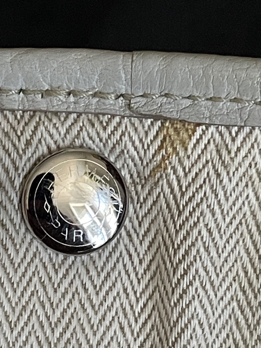 Hermès Garden Party Bag In Pearl-gray Négonda Calfleather, 36 Cm -photo-3