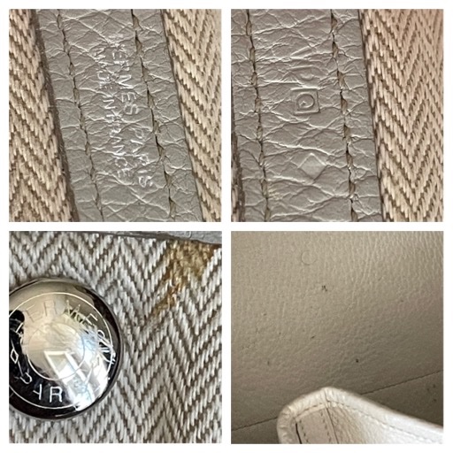 Hermès Garden Party Bag In Pearl-gray Négonda Calfleather, 36 Cm -photo-7