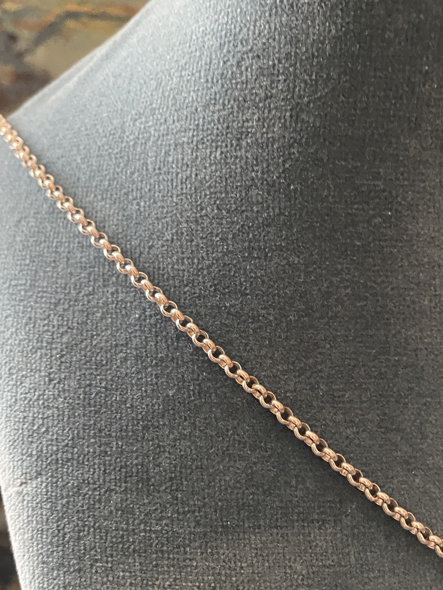 Long Necklace In Silver-plated Metal By Ted Lapidus, Circa 1970–1980, Couture Jewelry -photo-3