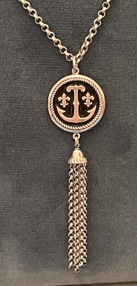Long Necklace In Silver-plated Metal By Ted Lapidus, Circa 1970–1980, Couture Jewelry -photo-4