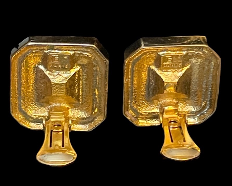 PARURE DE BIJOUX COUTURE DE LA MAISON BALMAIN - MÉTAL DORÉ ET PIERRES DE VERRE VINTAGE 1980-photo-4