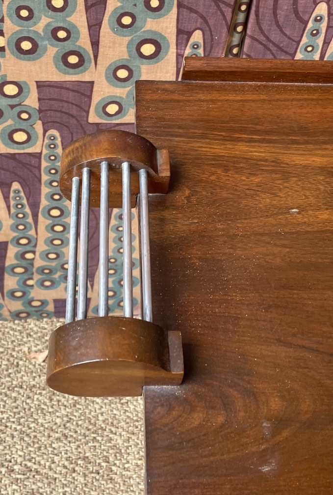 Art Deco-style Ocean Liner-inspired Side Smoking Table, Circa 1930, In Walnut And Chrome  -photo-2