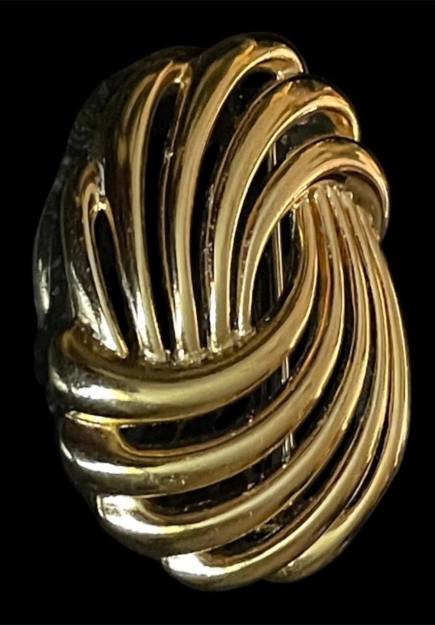 BROCHE COUTURE DE LA MAISON LANVIN MODÈLE COQUILLAGE TORSADE EN MÉTAL DORÉ LANVIN GERMANY -photo-1