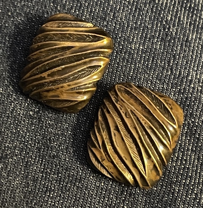 PAIRE DE BOUCLES D'OREILLES CLIPS COUTURE MODELE ARTY DE LA MAISON YVES SAINT LAURENT 1980  YSL-photo-6