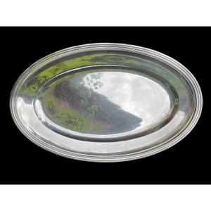 Large Oval Filled Service Dish From House Ercuis In Silver-silver Metal Silverware Goldworks