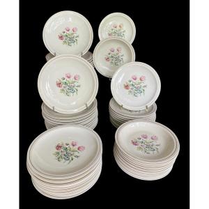 Theodore Haviland Dinner Service Decoration By Solange Patry-bié 111 Pieces Limoges Porcelain