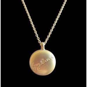 COLLIER  DE LA MAISON GUY LAROCHE EN MÉTAL DORÉ COLLIER PENDENTIF GRIFFÉ BIJOUX COUTURE PARIS 