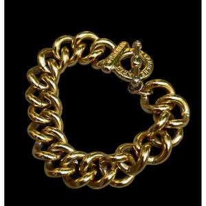 Couture Gourmette From Maison Guy Laroche In Gold Metal Bracelet With Large Vintage Links 