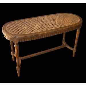 BANQUETTE DE PIANO DE STYLE LOUIS XVI ASSISE CANNÉE TABOURET BOUT DE CANAPÉ TABLE BASSE