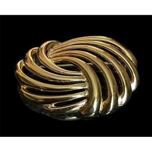 BROCHE COUTURE DE LA MAISON LANVIN MODÈLE COQUILLAGE TORSADE EN MÉTAL DORÉ LANVIN GERMANY