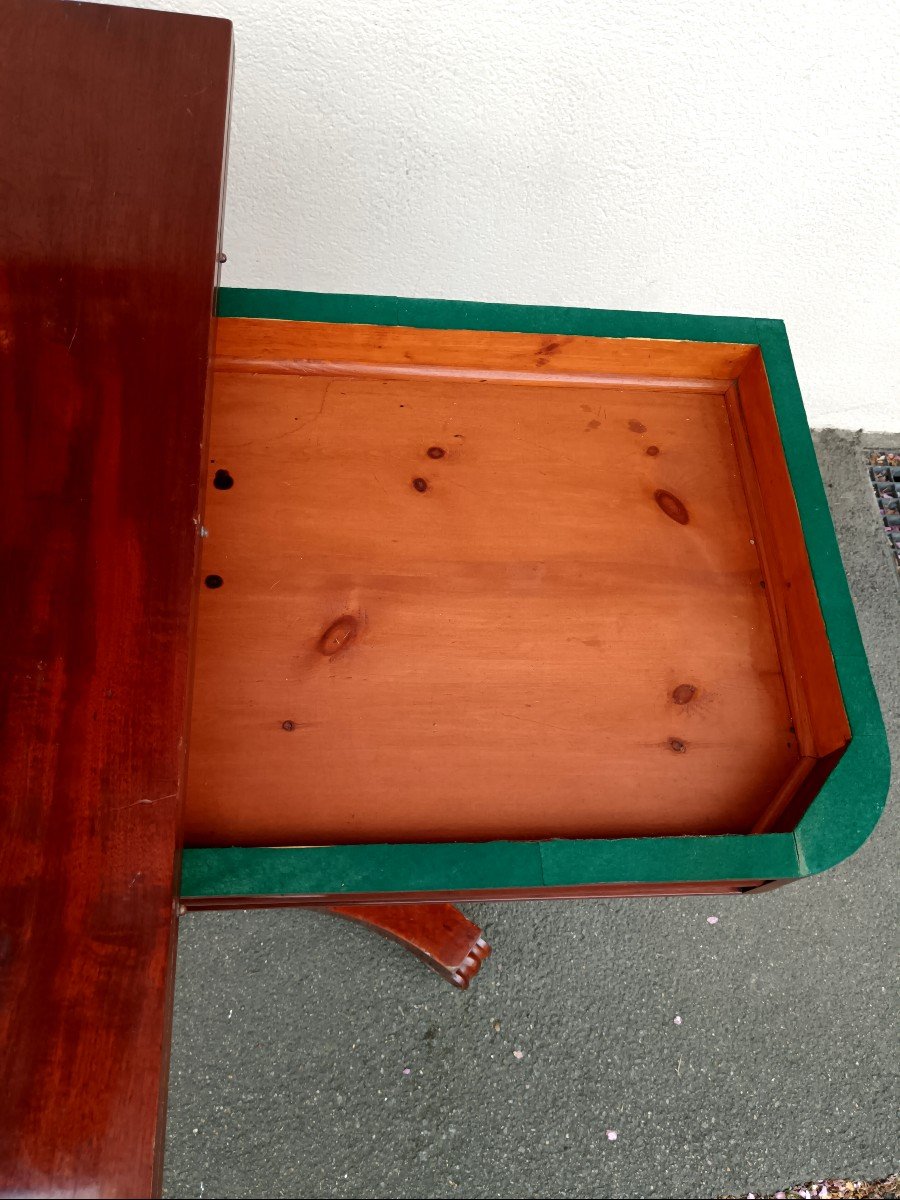 Table à jeux en acajou d'époque Victorienne-photo-2