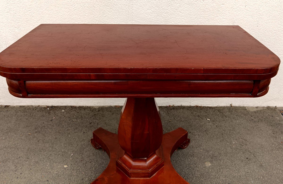 Table à jeux en acajou d'époque Victorienne-photo-3