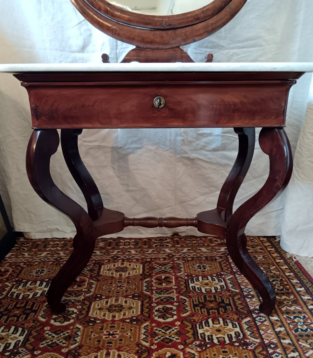 Restoration Period Mahogany Dressing Table-photo-5