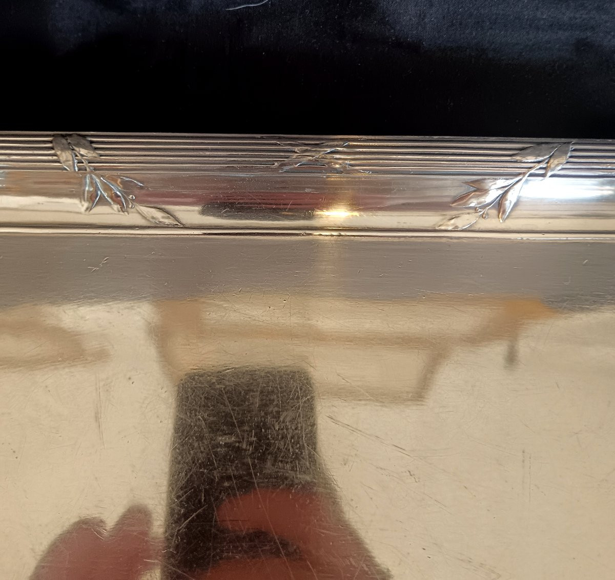 Silver-plated Tray By Christofle, Gallia Collection-photo-1