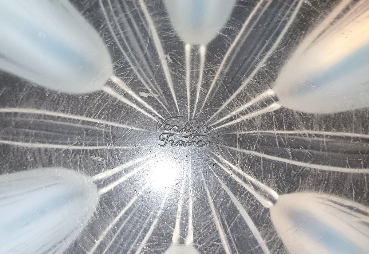 Coupe aux Palmes en verre opalescent par Verlys-photo-1