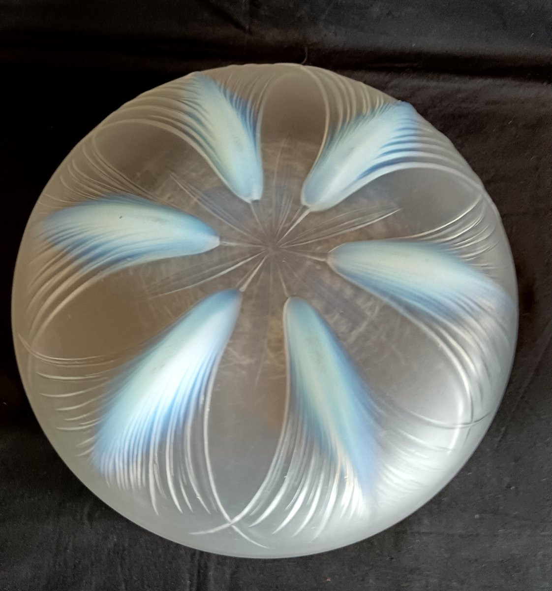 Coupe aux Palmes en verre opalescent par Verlys-photo-2