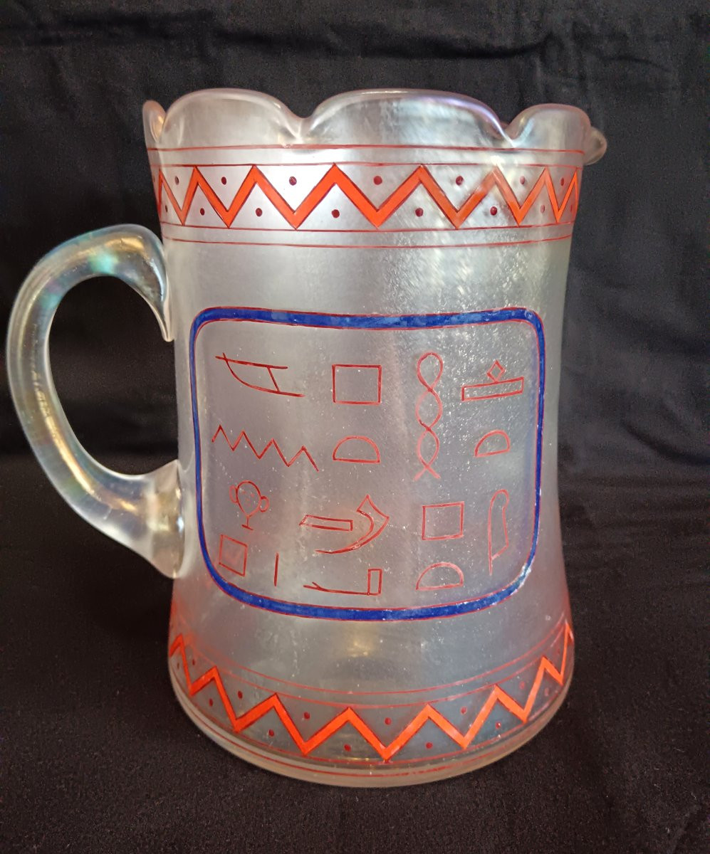 Late 19th Century Moser Karlsbad Enamelled Bohemian Glass Pitcher-photo-4
